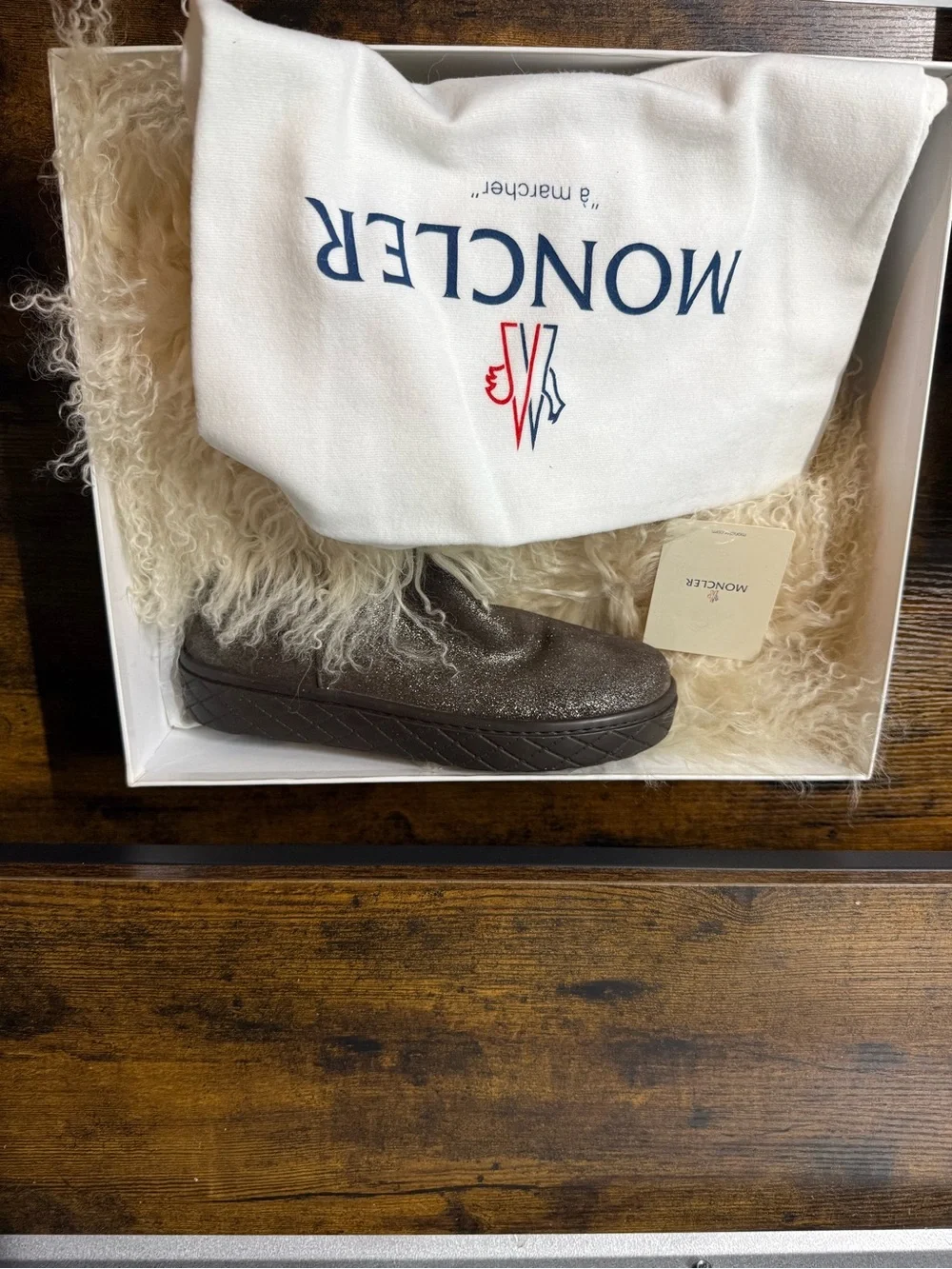 Moncler Christelle Boots EU 37 US 7 Brown Shearling Fur Winter Boots